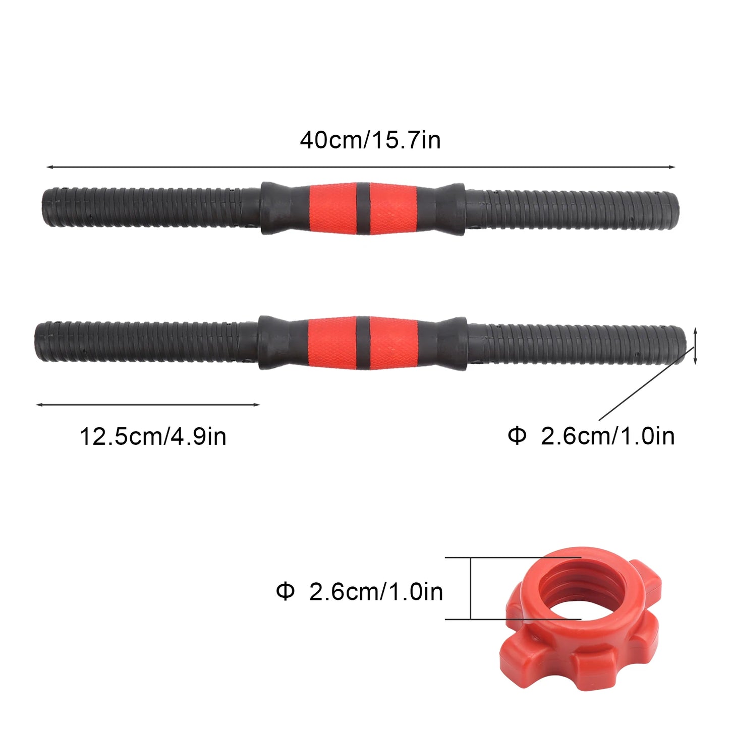 40cm Dumbbell 40cm Dumbbell Weight Lifting Dumbbell Handles with Nuts Fitness Equipment Fitness Equipment