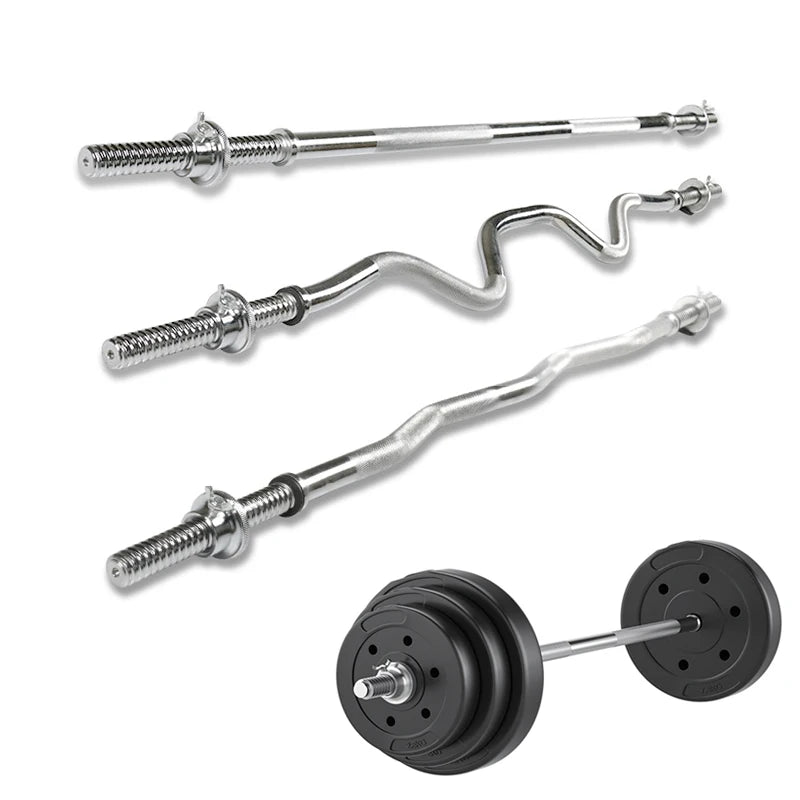 Standard Straight and Curved Dumbbell Bars, Weight Lift, Training Barbell, Gym and Home, Fitness Equipment, 25mm, 1.2m, 1.5m