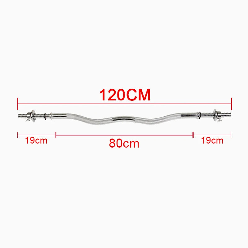 Standard Straight and Curved Dumbbell Bars, Weight Lift, Training Barbell, Gym and Home, Fitness Equipment, 25mm, 1.2m, 1.5m