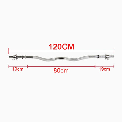 Standard Straight and Curved Dumbbell Bars, Weight Lift, Training Barbell, Gym and Home, Fitness Equipment, 25mm, 1.2m, 1.5m
