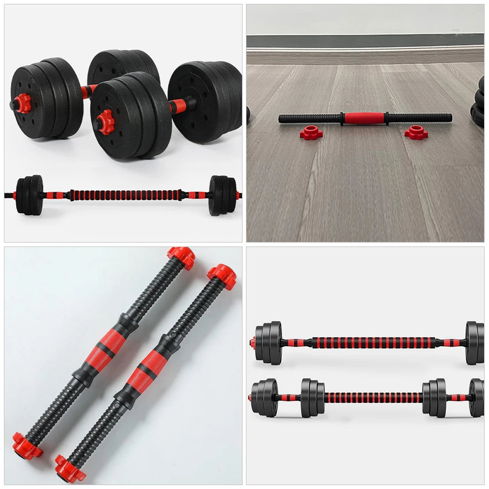 40cm Dumbbell Rod Solid Steel Weight Lifting Spinlock Dumbbell Bars With Connector Gym Home Fitness Workout Barbells Handles