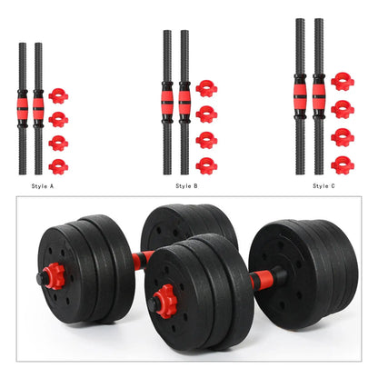 2x Dumbbell Bars Adjustable Threaded Stainless Steel Nonslip Grip Barbell Handle