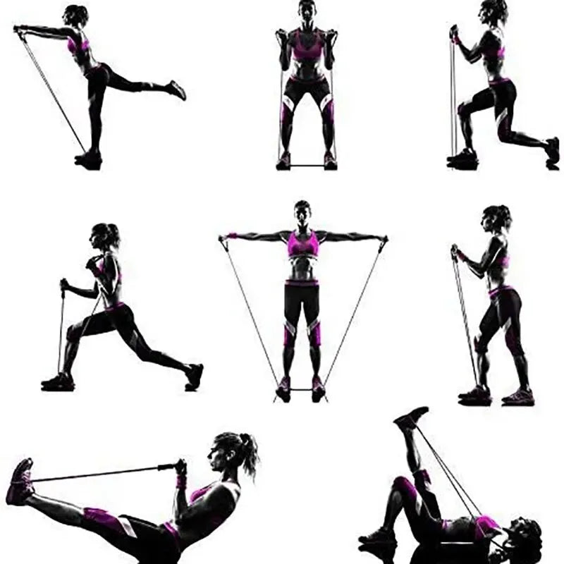 Resistance Bands With Handles Exercise Workout Bands，Men Women Strength Training Fitness Home Gym Full Body Workout Equipment
