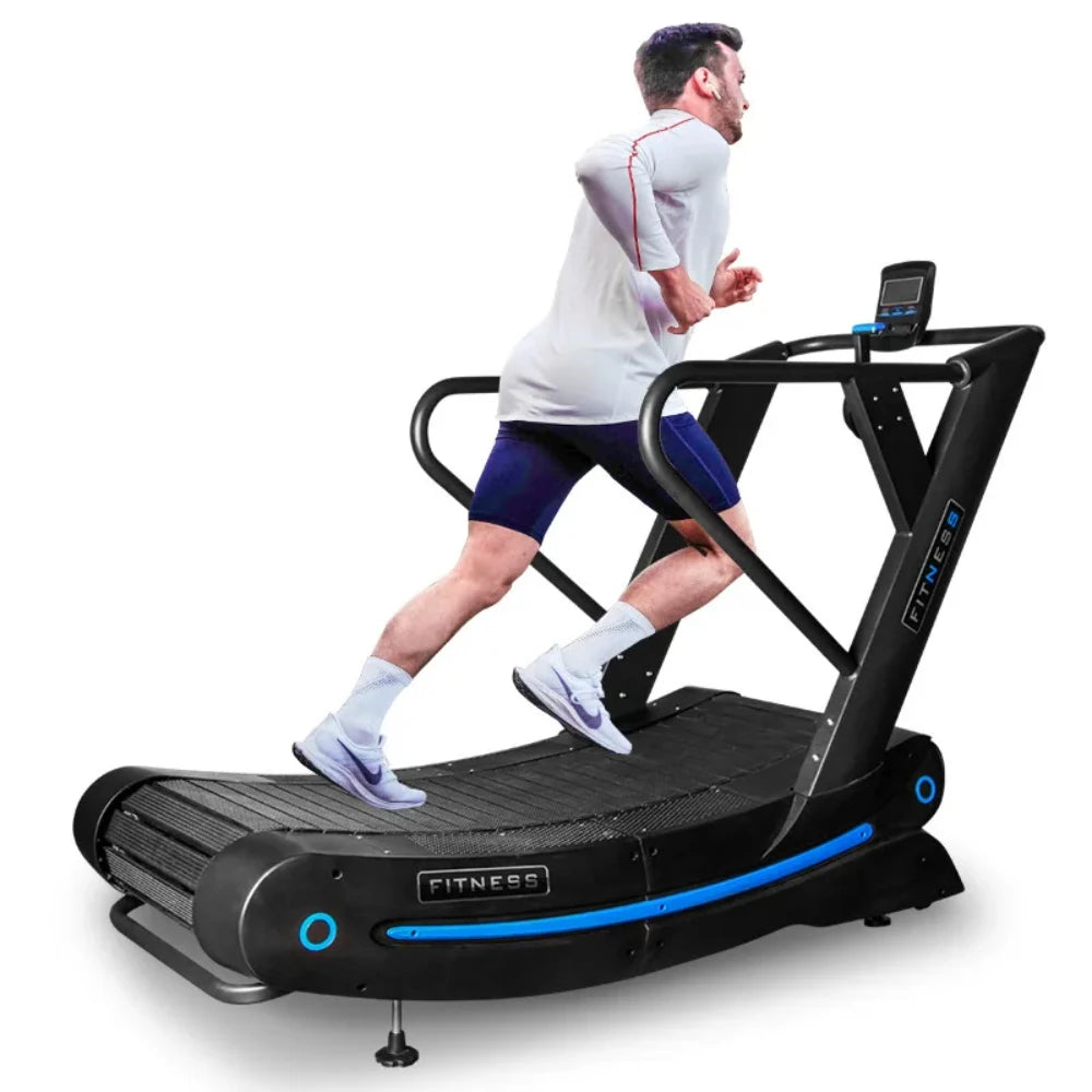 Manual Curved Treadmill Non-Motorized Magnetic Resistance Cardio Running Machine Commercial Home Gym Heavy Duty Workout Gear