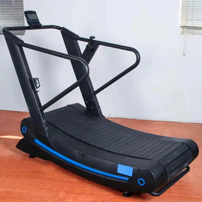Manual Curved Treadmill Non-Motorized Magnetic Resistance Cardio Running Machine Commercial Home Gym Heavy Duty Workout Gear